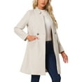 thumbnail image 4 of INSPIRE CHIC Women Vintage Belted Coat for Women's Stand Collar Winter Outwear Coats L Beige, 4 of 6