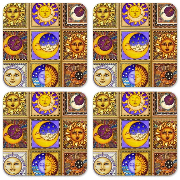Vinyl Drink Coasters - Set of 4 - Celestials - Image by Dan Morris