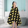 thumbnail image 6 of Yellow Lemon Fruits Black Pattern Hooded Bath Towel，60"x35" for Ages 3 To 12 Kids, Quick Dry Lightweight Soft Microfiber Hood Beach Towel Cover Up for Kids, 6 of 7