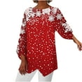thumbnail image 2 of Qertyioot Chandail en Molleton de Noël pour Femmes Mode Décontractée Manches Longues Col en V Chandail, 2 of 5