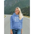 thumbnail image 3 of Tstars Womens Christian Shirts Christian Clothes Faith Over Fear Christian Clothes for Ladies Following Jesus Faith Shirts Christian Outfits Jesus Clothing Women Birthday Hoodie, 3 of 6