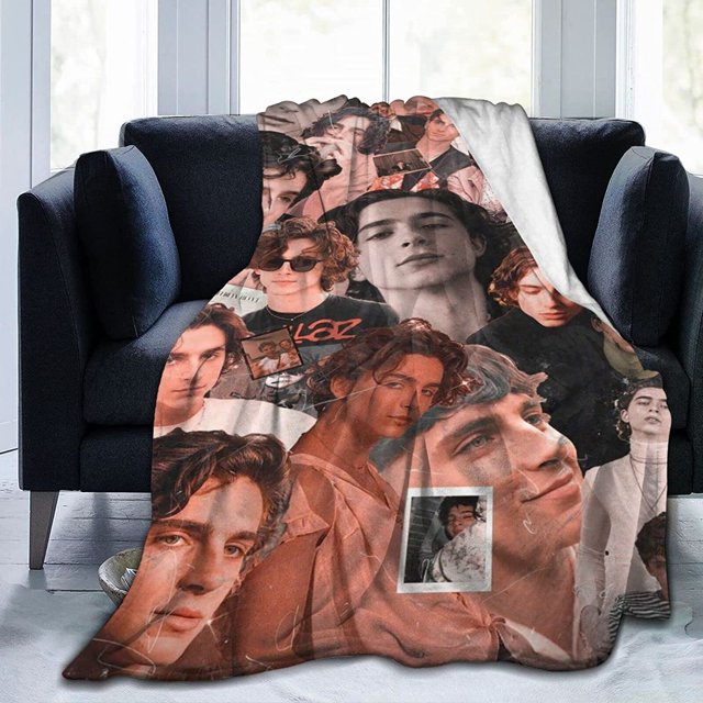 Timothee Chalamet Throw Blanket 60" x 50" (3 Sizes) , Lightweight, Ultra- & Comfy Flannel Blanket, Microfiber Fleece Blanket, Anti-Pilling Plush Blanket for Couch, Bed, Sofa