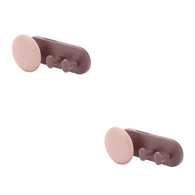 Inteprter Soporte de almacenamiento Colgador de almacenamiento de alambre autoadhesivo de plástico Gancho de estante colgante para oficina en casa, rosa y Type1 NO1 Inteprter CBP166653