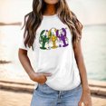 thumbnail image 2 of PMUYBHF Mode pour Femmes Hauts Décontractés Manches Courtes Col Rond T-Shirt Imprimé Ample 2981 L, 2 of 5