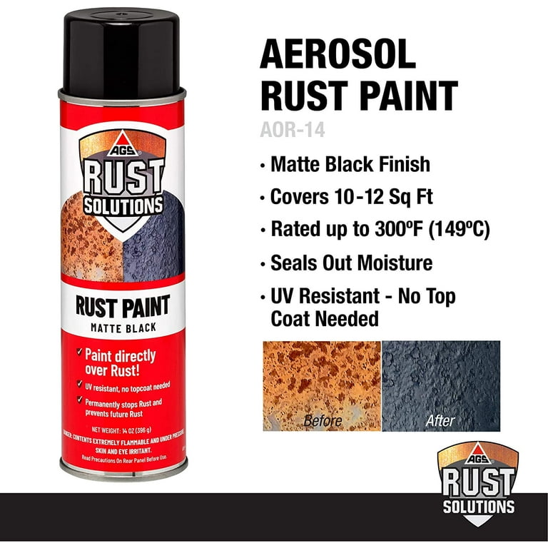 Matte Black Rust Paint Aerosol - AGS Rust Solutions