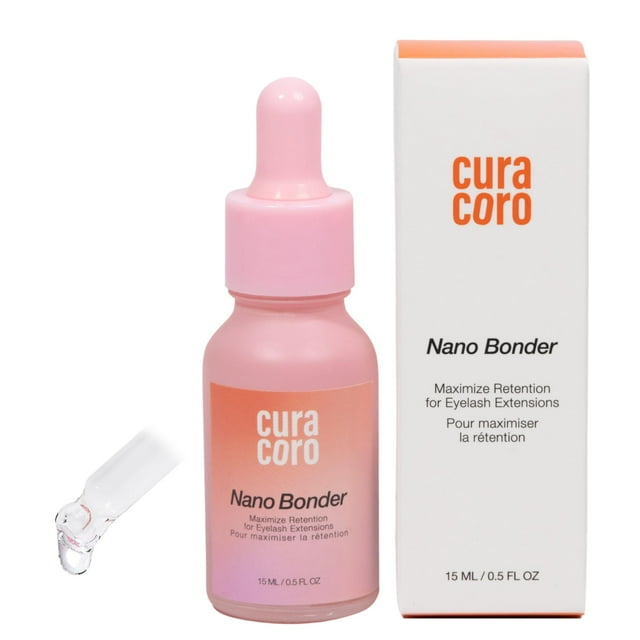 Curacoro Nano Lash Bonder para extensiones de pestañas Super Bonder para extensión de pestañas Acelerador de pegamento Sellador de pestañas a prueba de agua y aceite Asegura los vapores del pegamento