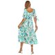 thumbnail image 3 of Womens Wrap V-Neck Flowy Midi Long Dress Lace-Up Puff Half Sleeve Bohemian Floral Print Ruffle Hem A-Line Swing Dresses Purple XL, 3 of 4