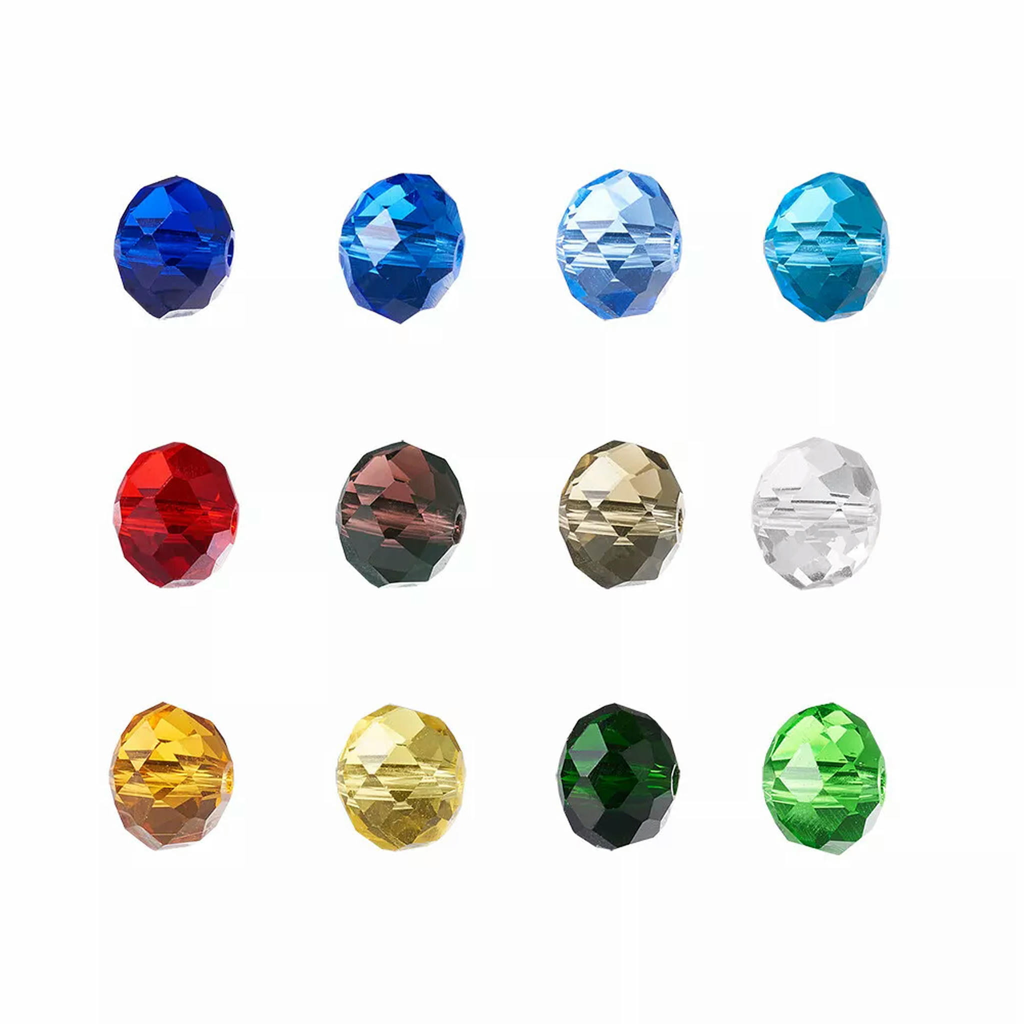 U8MO 200pcs 10mm Faceted Rondelle Transparent Glass Beads Loose Spacer Beads Crafting
