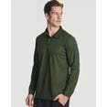 thumbnail image 2 of 3 Pack Men's Dry-Fit Long-Sleeve Active Polo Shirt - Casual Performance Golf Quick Dry (Available In Big & Tall), 2 of 6