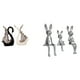 thumbnail image 1 of Elegante juego de figuras de cerámica de familia de cisnes y conejos para escritorio, estante, aniversario, chimenea, mesa, centro de mesa, armario, e, 1 of 8