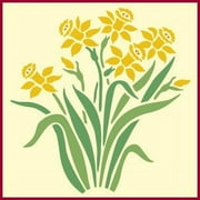 Daffodil Stencil - Spring Flower Floral Arrangements Bouquet Border Colonial Romantic DIY Vase Pitcher Decor Painting Gifts Crafts Laser Cut Mylar Reusable Templates - The Artful Stencil