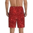 thumbnail image 2 of Balery Red Glitter Men's Cotton Knit Pajama Shorts Waistband & Pockets,Short Pajama Pants-Medium, 2 of 8