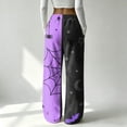 thumbnail image 6 of Fabrcox Halloween Pj Pants Women Fleece Funny Ghost Pumpkin Spider Web Woman Lounge Pants Soft Fall Winter Warm Wide Leg Sleep Pants Women, 6 of 6