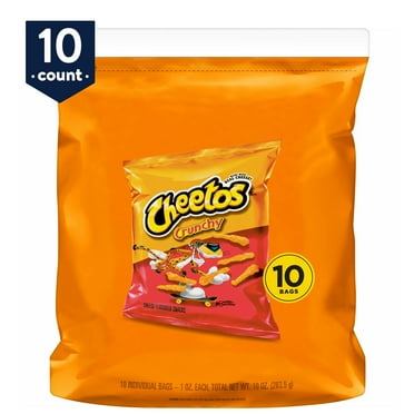 Cheetos Crunchy Cheese Flavored Snacks, 1 oz Bags, 10 Count