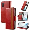 thumbnail image 1 of Case for Samsung Galaxy Note 10 Cover Leather Wallet Folio Case Book Design Flip Magnetic Closure - Red, 1 of 5