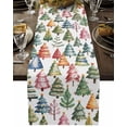 thumbnail image 5 of Christmas Tree Star Green Xmas Trees Table Runner 14x72in Non-Slip Cotton Linen Table Runners, Colorful Cartoon Style Dresser Scarves TableRunner for Dinner Kitchen Dining Wedding Party, 5 of 9