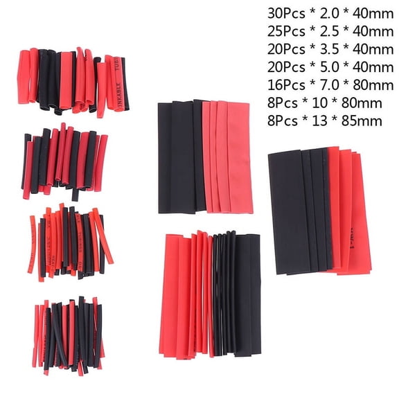 127Pcs Weatherproof heat shrink sleeving tubing tube assortment kit black glu WL