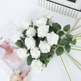 thumbnail image 2 of Zukuco 12 PCS Artificial Roses Flowers Silk Velvet Realistic Blossom Rose Long Stem Bouquets for Home Wedding Party Decoration(White), 2 of 6