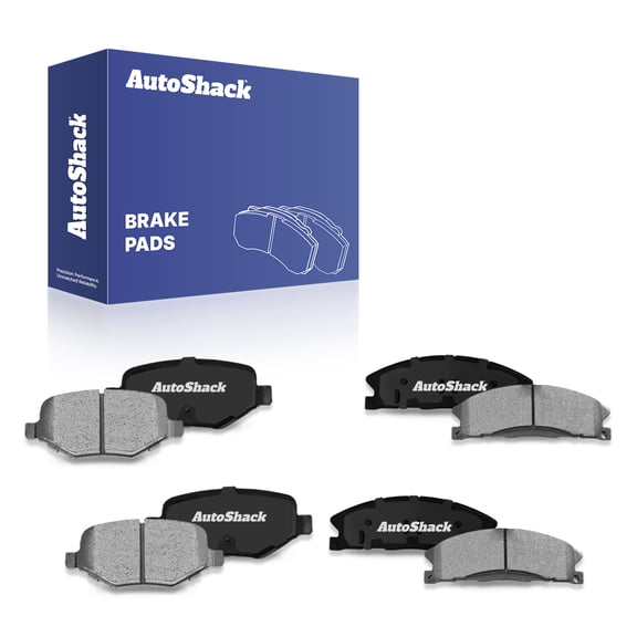 AutoShack Front & Rear Ceramic Brake Pad Set for Ford, Explorer 2015-2019 Taurus 2013-2019 Police Interceptor Utility 2013-2019 Flex 2015-2019, AWD FWD L4 2.0L 2.3L V6 3.5L 3.7L