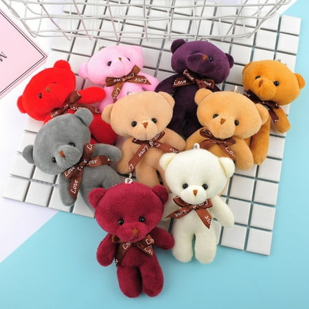 

Biplut Plush Pendant Bear Shape Cute Face Lovely Mini Plush Conjoined Bear Toys Pendant Birthday Gift