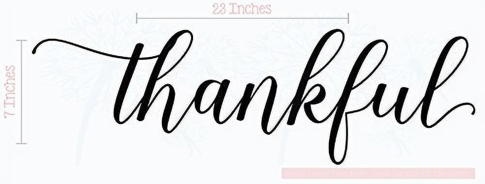 Kitchen Décor Thankful Cursive Vinyl Wall Decals Stickers Quote 23x7 ...