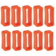 thumbnail image 2 of TISHITA 10pcs Soft Silicone Sport Strap Rubber Secure Clasps Bright Color Clasp Keeper - Orange, 2 of 7