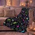 thumbnail image 6 of Retro Arcade Neon Icons Pattern, Dramatic Celestial Scene, Warm Flannel Blanket for Living Room and Bedroom, Celestial Art Lovers Valentine's Day Gift, Celestial Home Decor, 6 of 9
