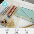 thumbnail image 4 of Martha Stewart Kerry Plastic Stackable Office Desk Drawer Organizers with Gold Trim, Various Sizes, Set of 8, 4 of 12