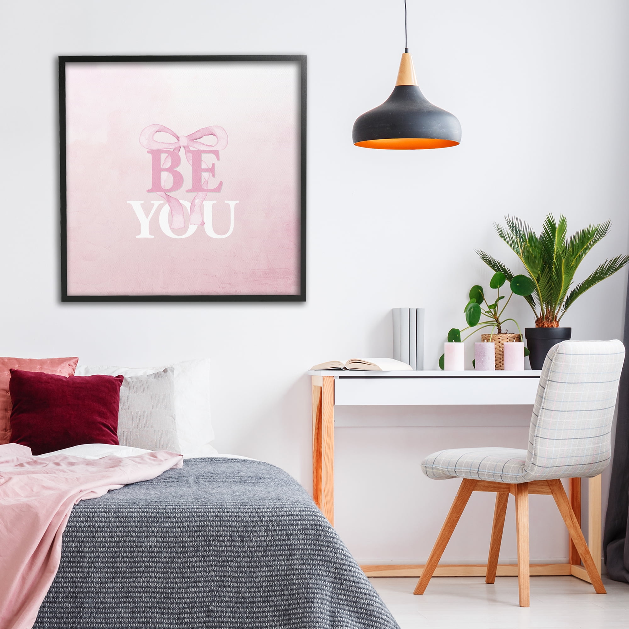 Feminine Be You Pastel Black Framed Giclee Art, design by Kim Allen