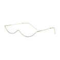 thumbnail image 4 of Wswqop Half Frame Glasses Eyeglasses Frames No Lens Metal Half Frame Semi Rimless Decor Gold Frame Diamond, 4 of 9
