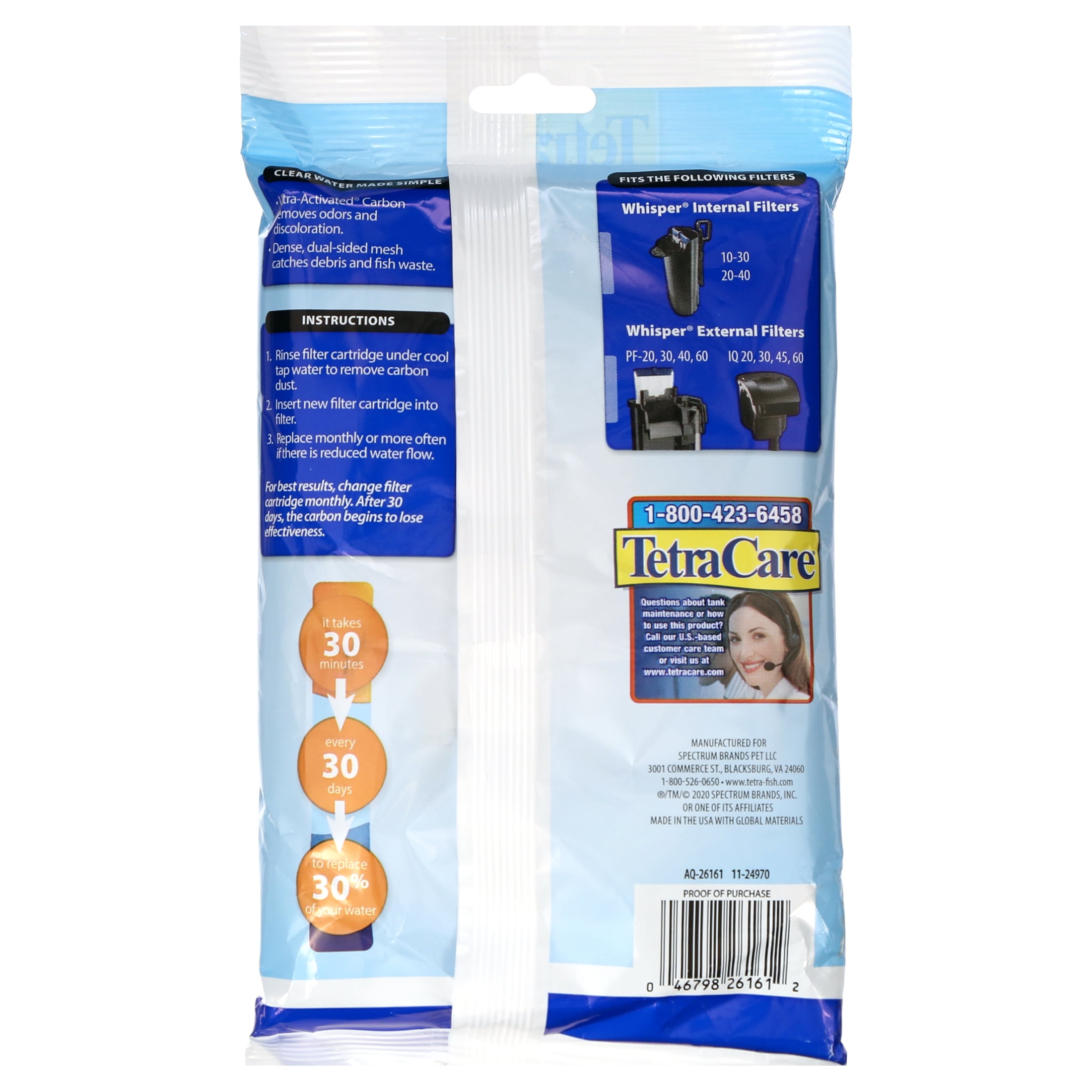 (2 pack) Tetra Whisper Bio-Bag Ready-to-Use Disposable Filter Cartridge for Aquariums, Large, 1 Count