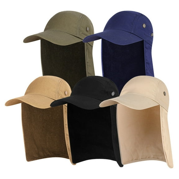Eoperou Peaked Hat Unisex Breathable Space-saving Washable Foldable Portable Baseball Hat Neck Protection Camping Climbing Hat for Travel