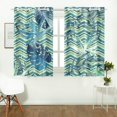 thumbnail image 2 of MKHERT Blue Leaves Window Curtains Kitchen Curtain Room Bedroom Drapes Curtains 26x39 inch, 2 Piece, 2 of 3