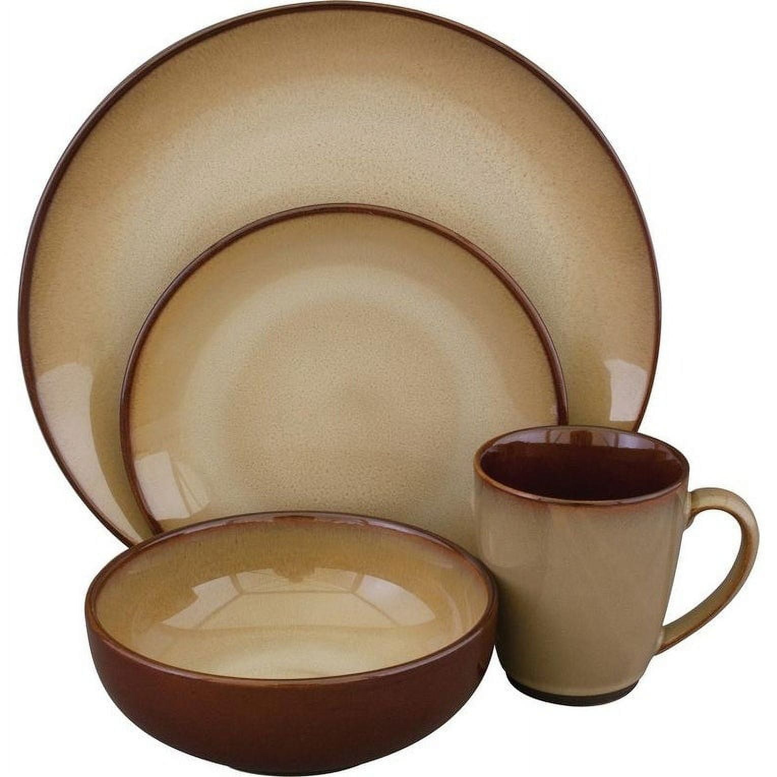 Sango Nova Brown 16 Piece Dinnerware Set, Service for