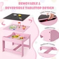thumbnail image 3 of Harmijoy Kids Table and Chair Set, 3 in 1 Toddler Activity Table w/ Reversible Tabletop & Storage Drawers for Drawing, Reading, Crafts, Playing, 3 of 10