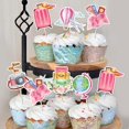 thumbnail image 4 of Travel Party Cupcake Toppers 24pcs Pink Let the Adventure Begin Cupcake Picks Travel Theme Birthday Party Supply Travel Around The World Cupcake Decorations for Bon Voyage Adventure Birthday, 4 of 6