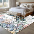 thumbnail image 4 of Large Area Rugs for Living Room Bedroom, Summer Sea Turtles 8'x10' Rug Washable Carpet Runner Indoor Outdoor, Coastal Watercolor Ocean Corals Non Slip Floor Mats Rug for Kitchen, Patio, 4 of 8