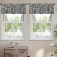 thumbnail image 2 of LALILO Kitchen Curtain Valance Monochrome Aztec Bohemian Rod Pocket Window Curtain 52"x 18" Set of 2, 2 of 5