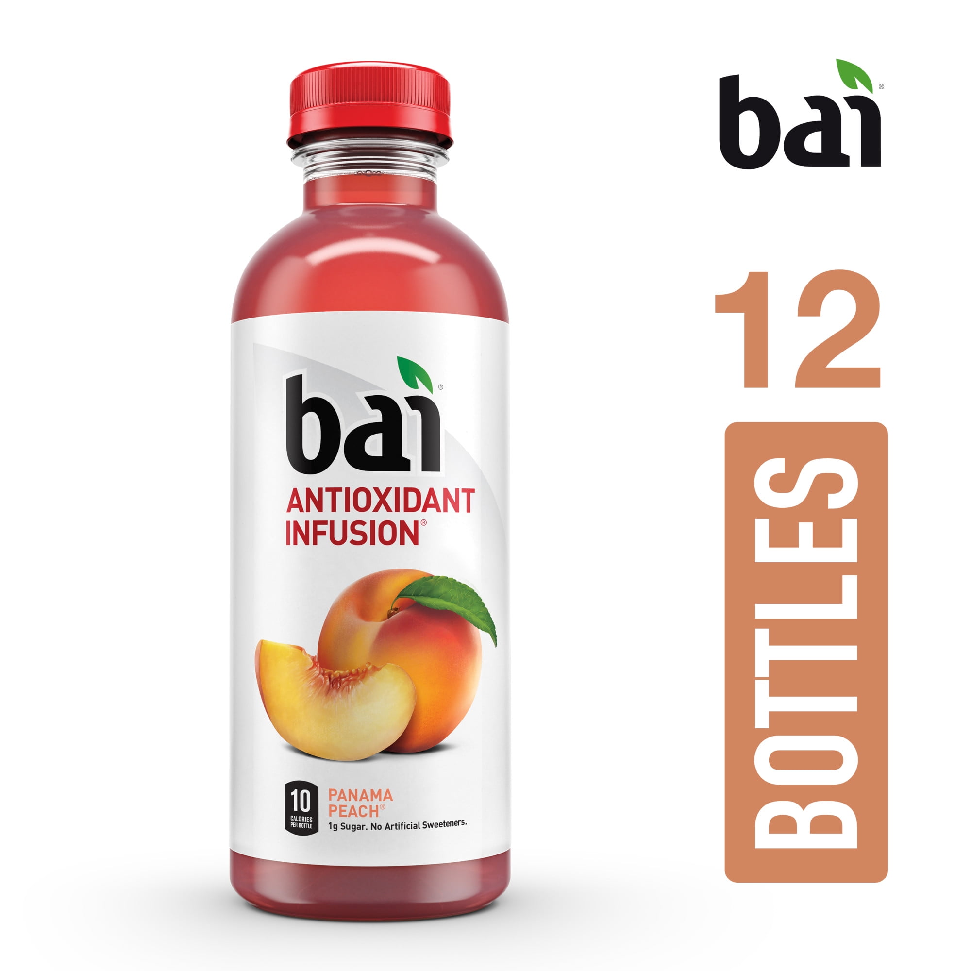 Bai Gluten-Free, Panama Peach, Antioxidant Infused Drink, 18 Fl Oz, 12 Pack Bottles
