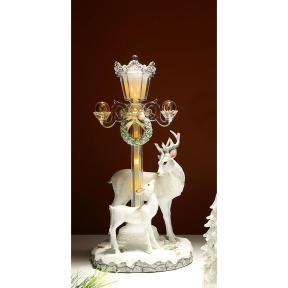 Icy Giftware Musical LED Street Lamp with Deer Christmas Decoration - 15.5" - Set of 2