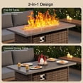 thumbnail image 3 of Noelse 5 Piece Patio Conversation Set with Fire Pit Table, Outdoor Wicker Sofa Set for Cozy Backyard Gatherings, Black, 3 of 12