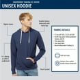 thumbnail image 4 of Independent Trading Co Unisex Hooded Sweatshirt, Loopback Terry 55/45 Cotton/Polyester Winter Fleece Pullover (Indigo , XL), 4 of 8
