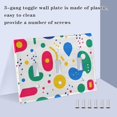 thumbnail image 3 of Yayeee Toggle Light Switch Wall Plate 3-Gang 6.37"x4.48" Decorative Outlet Cover, Colorful Round, 3 of 7
