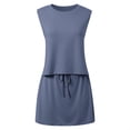 thumbnail image 4 of Jane Wardrobe Women’s Casual Sleeveless 2-Piece Skirt Set, Loose Tank Top and Drawstring Waist Mini Skirt for Summer, Solid Color, S,M,L,XL,XXL, 4 of 6