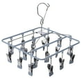 thumbnail image 4 of Fyearfly Hanging Drying Rack,Windproof Drying Rack with 18 Clips Non Slip Stainless Steel Socks Underwear Laundry Hanger Silver, 4 of 8