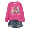 thumbnail image 3 of DHFJKG Easter Bunny Shirts For Women Round Neck Long Sleeve Graphic Tee Soft Everyday Basic Top Cute Print Comfortable Loose Fit T Shirts Versatile Tops, 3 of 3
