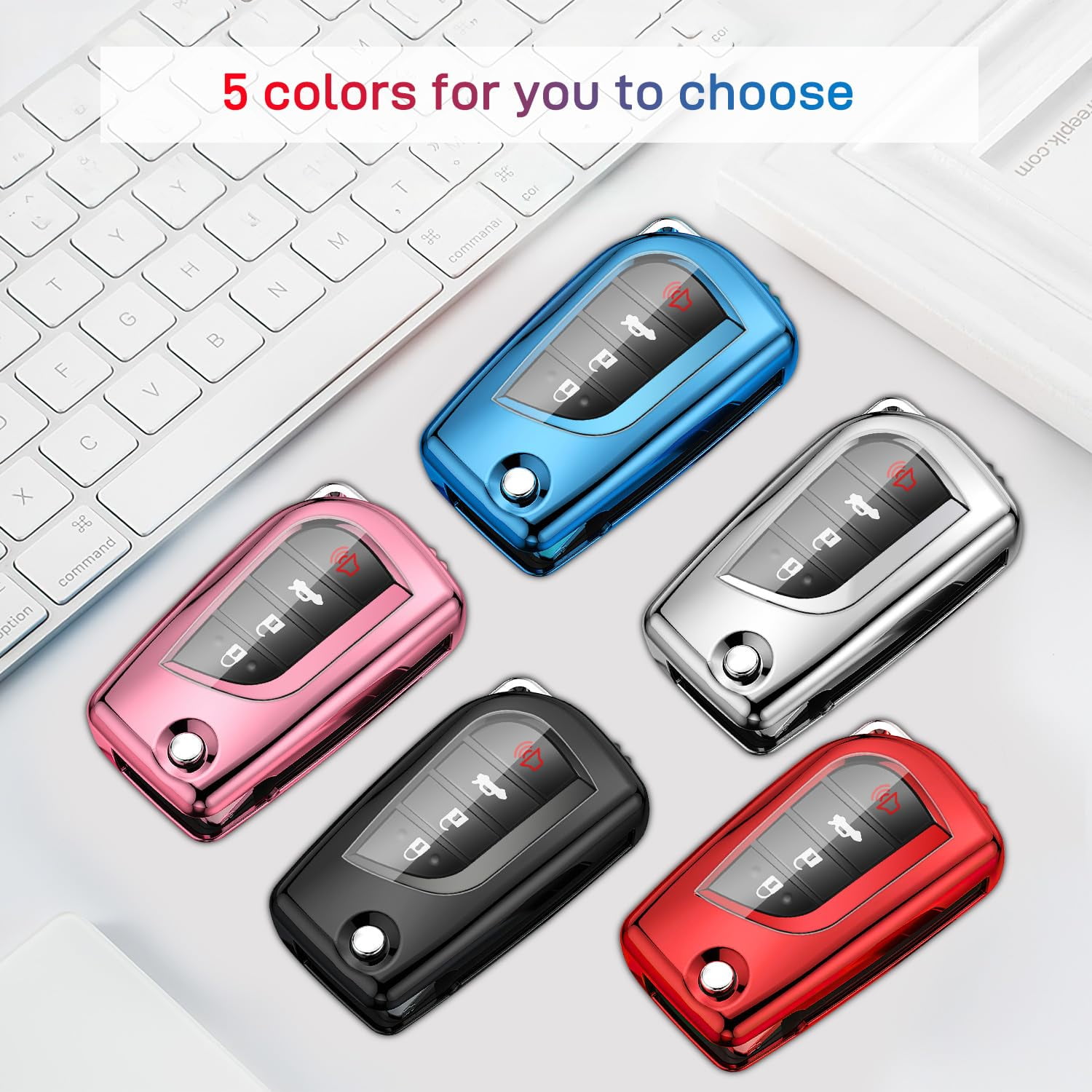 for Toyota Key Fob Cover Compatible with Toyota Fortuner tundra Camry RAV4 Highlander Corolla Smart Key