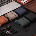 thumbnail image 5 of Estuche de cuero para auriculares inalámbricos Airpods 3 compatible con carga inalámbrica y luz LED visible en color negro, 5 of 5