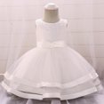 thumbnail image 2 of XASZHN Robes à Fleurs pour Filles pour Mariage Fête Concours Robe de Princesse 3 9 Ans Blanc_001 12-18 Mois, 2 of 9