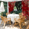 thumbnail image 4 of Outdoor Curtains for Patio Waterproof, Love Heart Valentines Day Outdoor Privacy Panels Grommet, Botanical Eucalyptus Red Plaid Blackout Outside Curtains for Porch/Cabana 54"x108", 1 Panel, 4 of 8